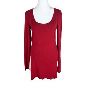 Wolford Red Mini Dress Long Sleeve Scoop Neck Romantic Valentines Size Medium